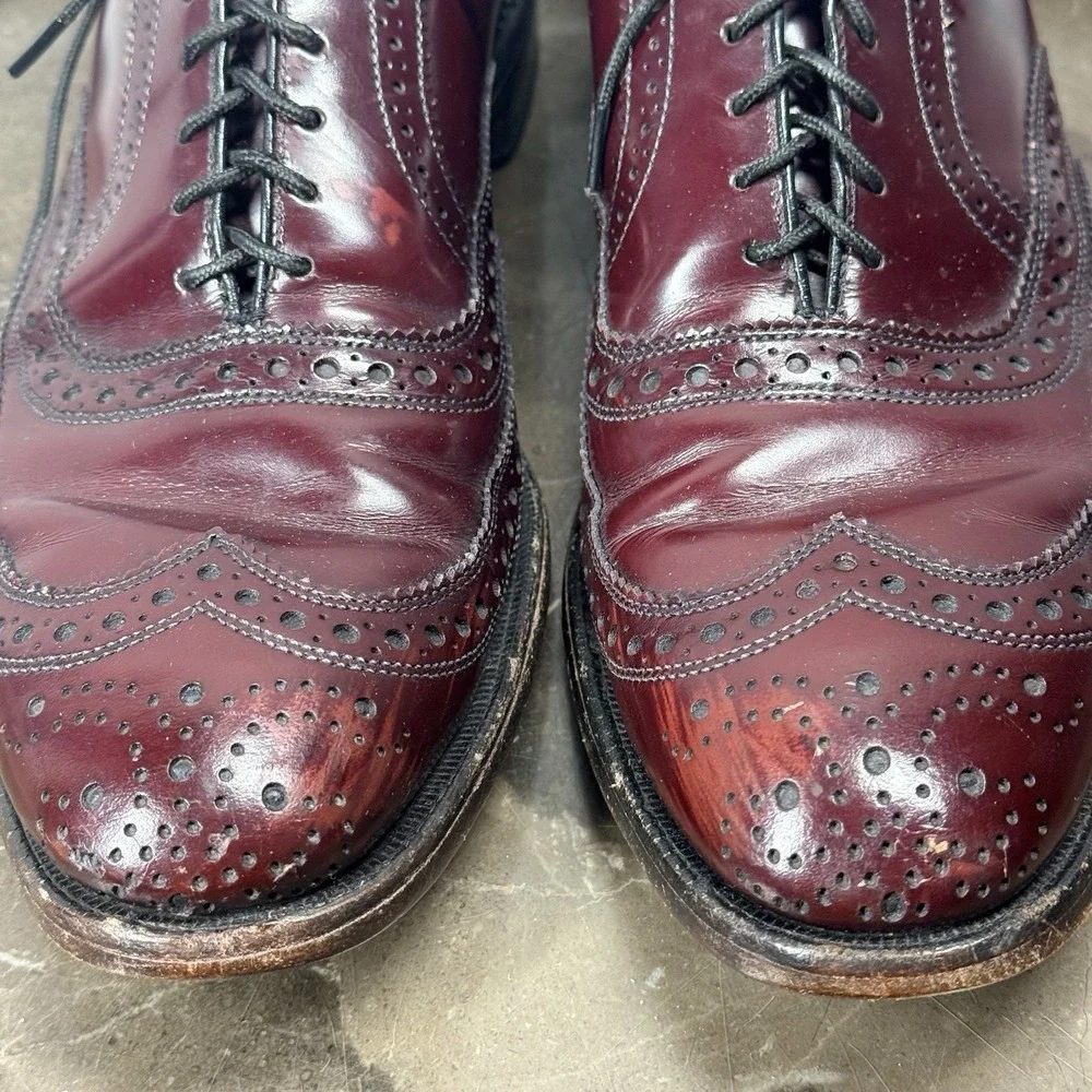 Allen Edmonds‎ McAllister Wingtip Mens 9 A Burgundy Leather Oxford 6275 USA